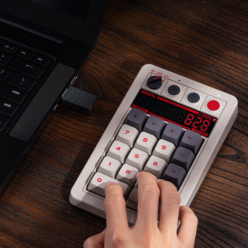 8BitDo Retro 18 Mechanical Numpad - Mechanical Key Design with Distinctive Styling