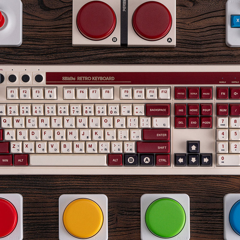 8BitDo Retro 108 Mechanical Keyboard - Mechanical Key Design with Distinctive Styling
