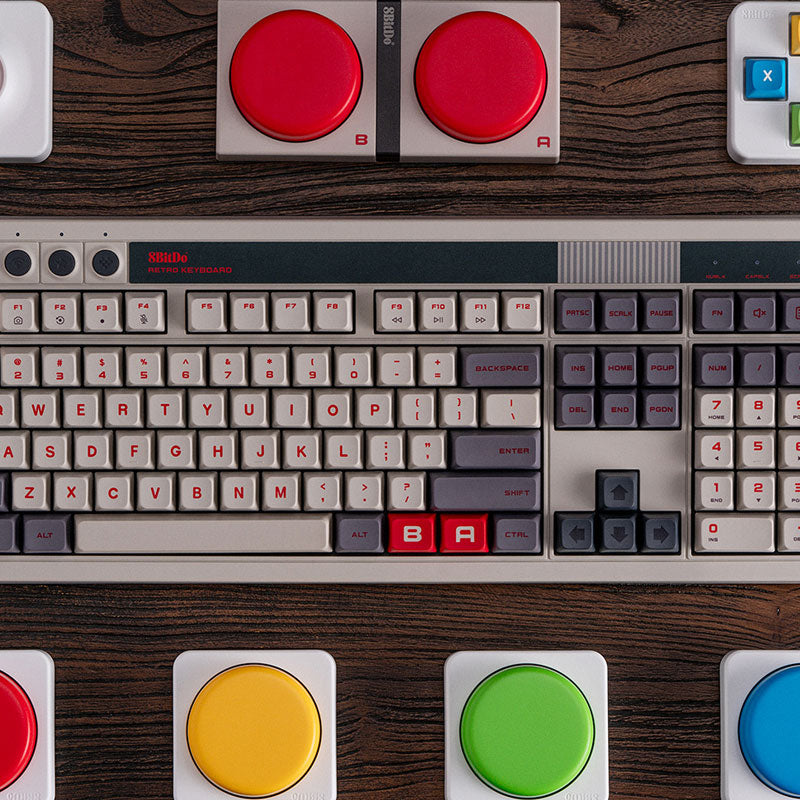 8BitDo Retro 108 Mechanical Keyboard - Mechanical Key Design with Distinctive Styling