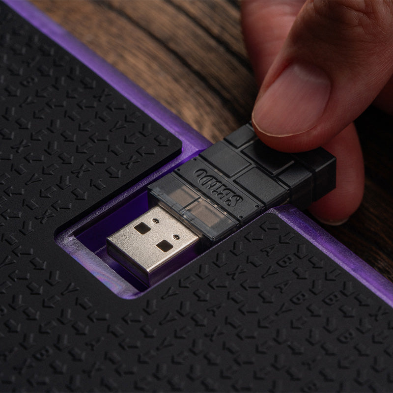 8BitDo Arcade Controller - Transparent Purple Signature Edition - Arcade-Style Controller for Daily Gaming